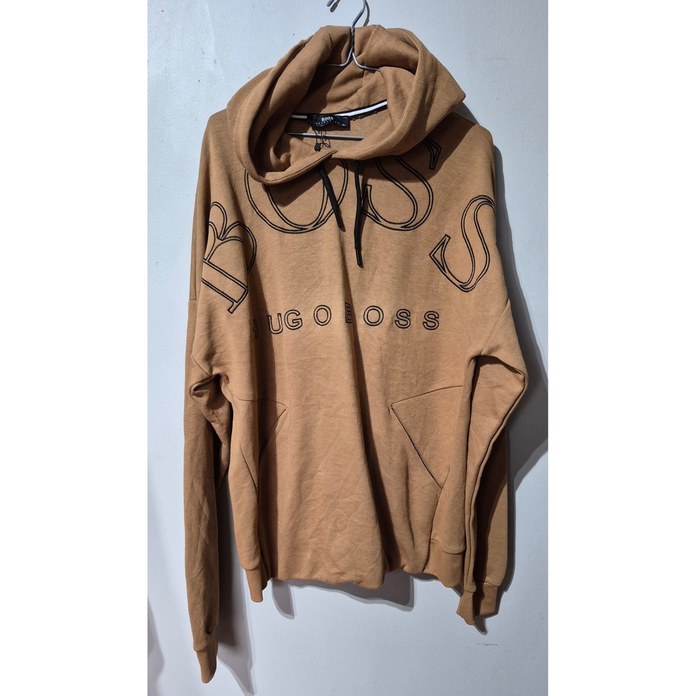 Hugo Boss Selection Brown Embroidered Logo Hoodie Sweatshirt XL Women